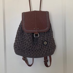 The Sak Avalon Crochet Backpack Purse in Mushroom Vegan Slouchy Bag NWOT